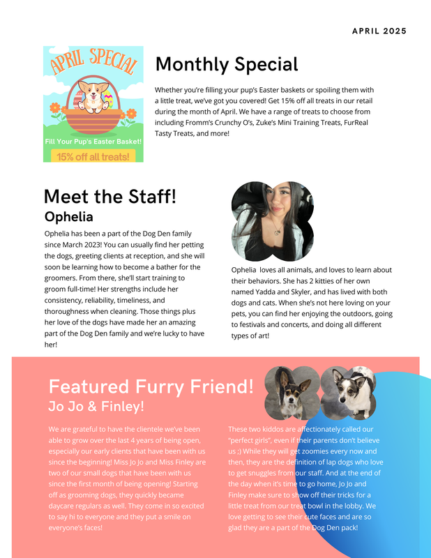 Dog Den Utah Newsletter - April Issue Page 2