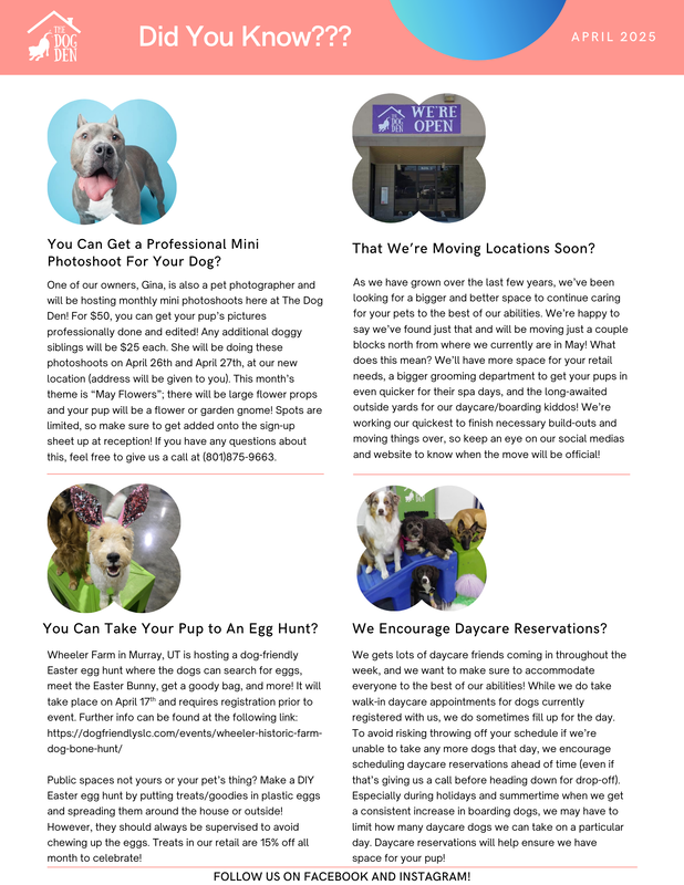 Dog Den Utah Newsletter - April Issue Page 3